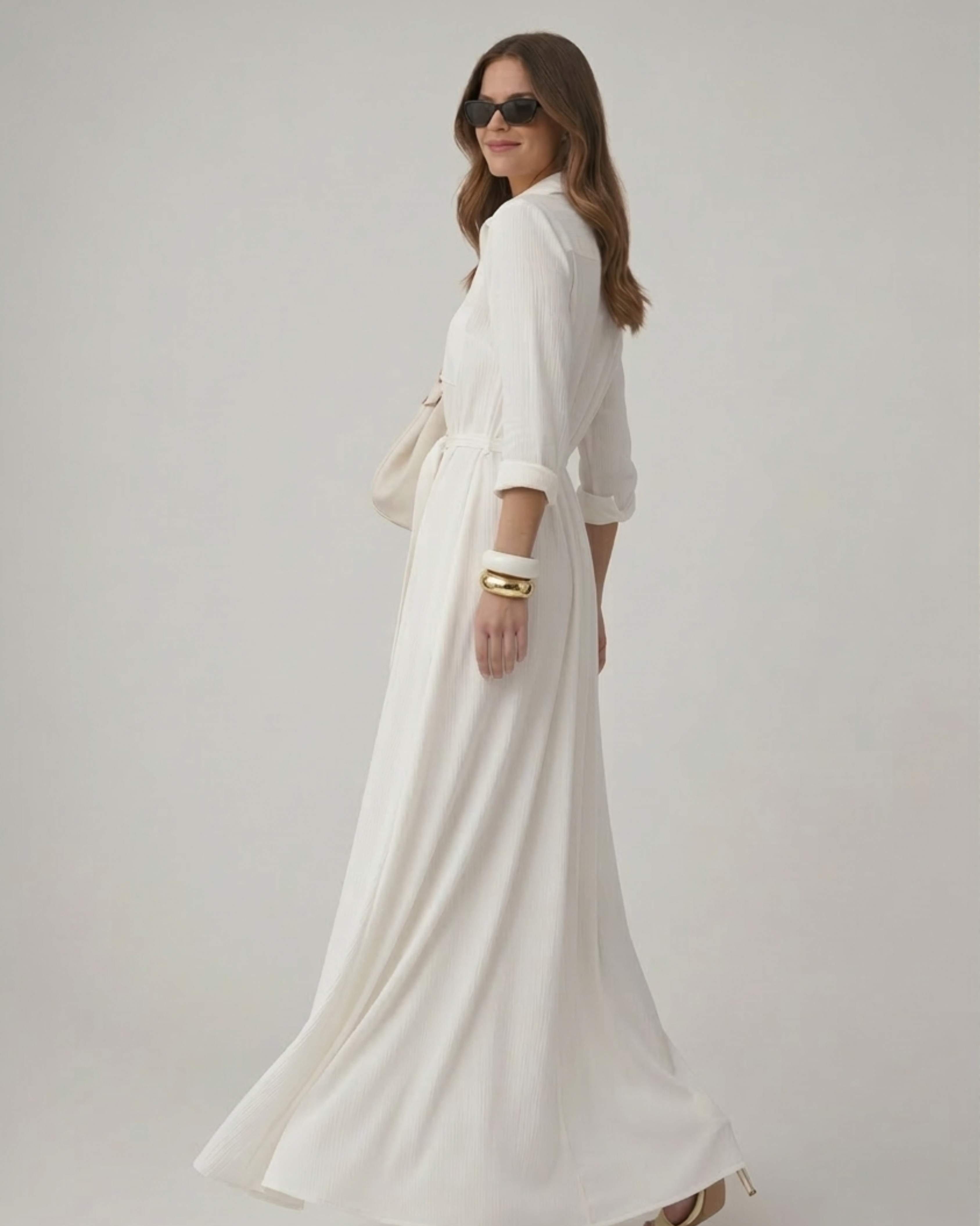 WHITE LINEN DRESS